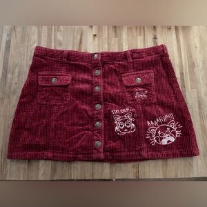 Disney Pixar Turning Red Panda Mei corduroy skirt